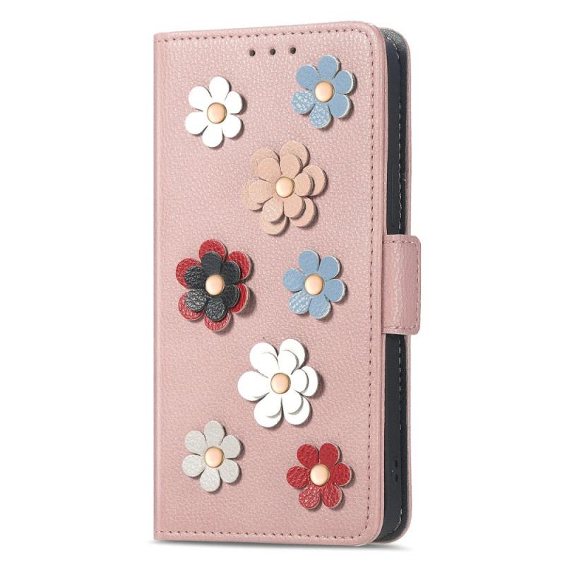 Capa Flip Para Samsung Galaxy A14 / A14 5G Flores Decorativas