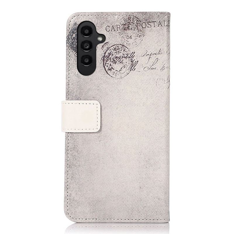 Capa Flip Para Samsung Galaxy A14 / A14 5G Gato Viajante