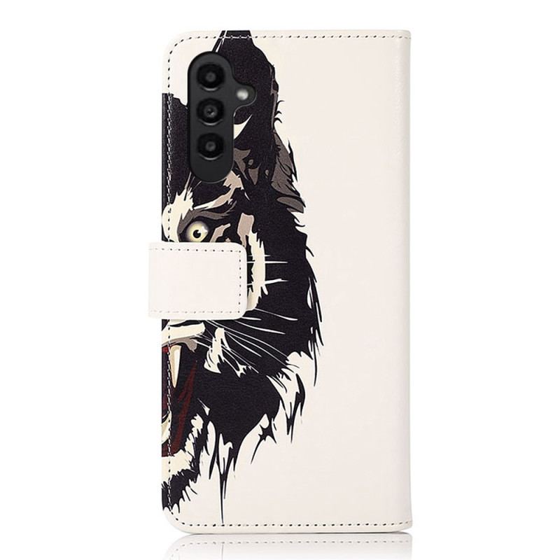 Capa Flip Para Samsung Galaxy A14 / A14 5G Tigre Selvagem