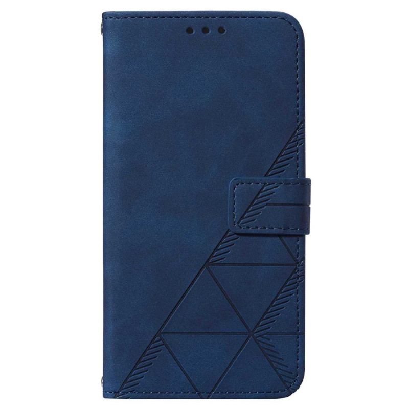 Capa Flip Para Samsung Galaxy A14 / A14 5G Triângulos Com Cordão