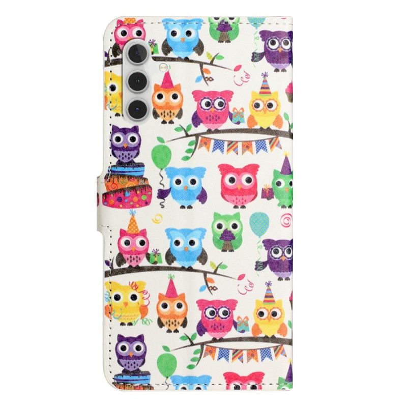 Capa Flip Para Samsung Galaxy A14 / A14 5G Tribo Coruja