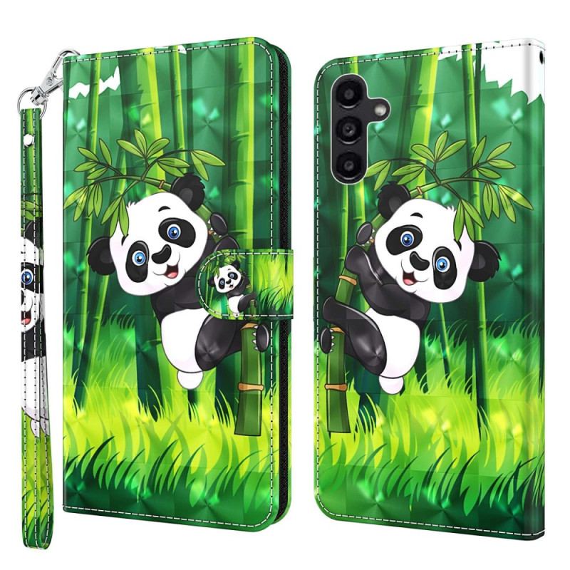 Capa Folio Para Samsung Galaxy A14 / A14 5G Bambu Panda