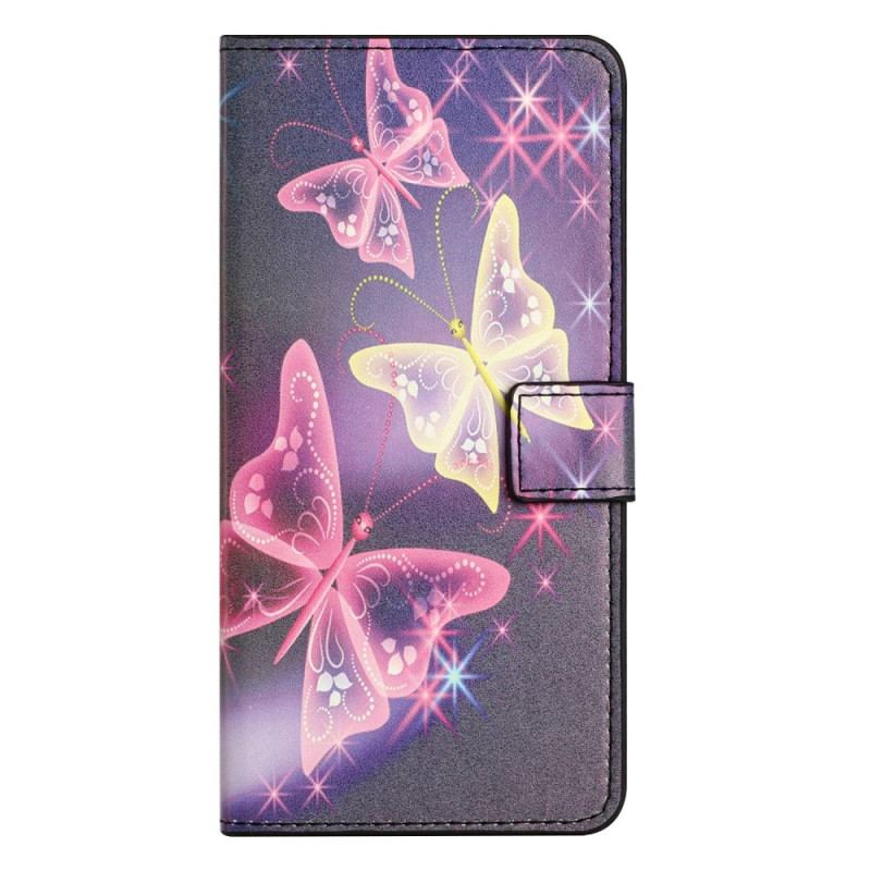 Capa Folio Para Samsung Galaxy A14 / A14 5G Borboletas