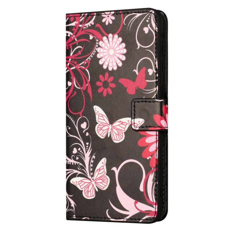 Capa Folio Para Samsung Galaxy A14 / A14 5G Borboletas