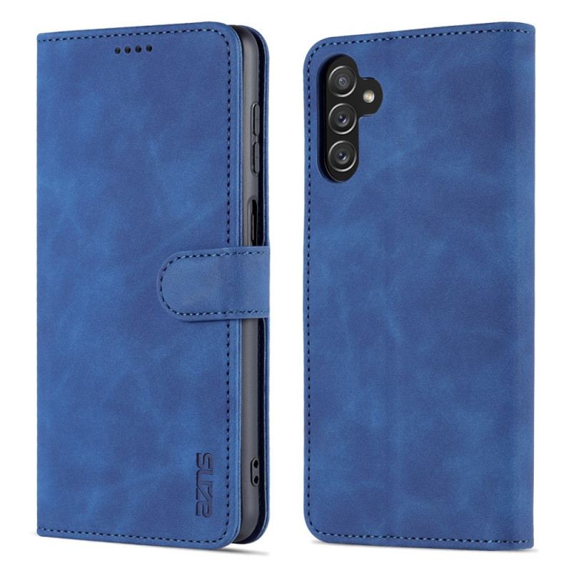 Capa Folio Para Samsung Galaxy A14 / A14 5G Clássico Efeito Couro Azns