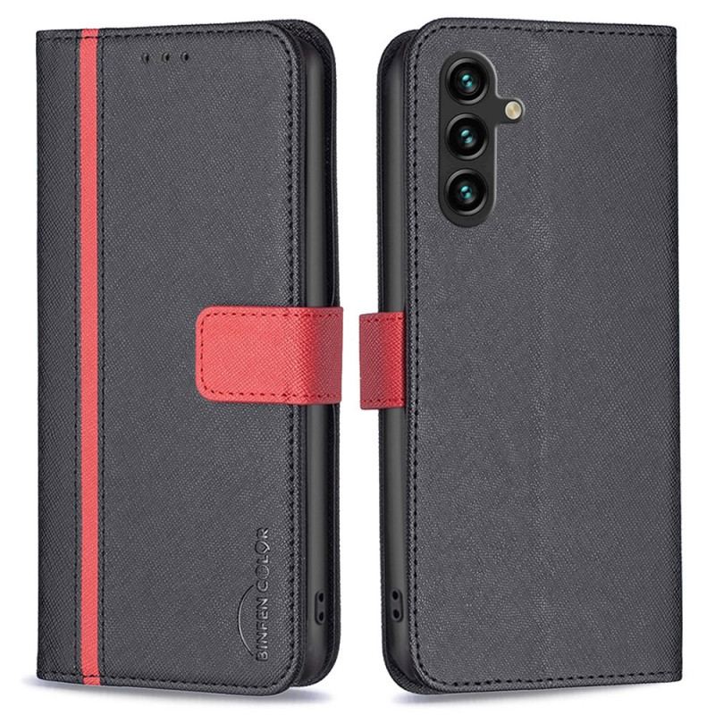 Capa Folio Para Samsung Galaxy A14 / A14 5G Cor Binfen De Dois Tons