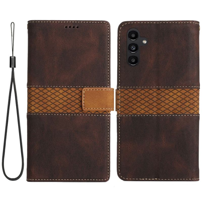 Capa Folio Para Samsung Galaxy A14 / A14 5G De Cordão Padrão De Tiras