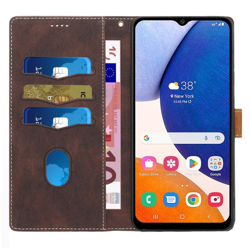 Capa Folio Para Samsung Galaxy A14 / A14 5G De Cordão Padrão De Tiras