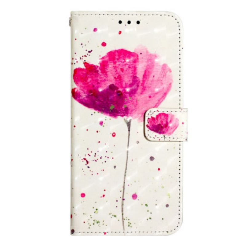 Capa Capa Folio Para Samsung Galaxy A14 / A14 5G De Cordão Strap Poppy