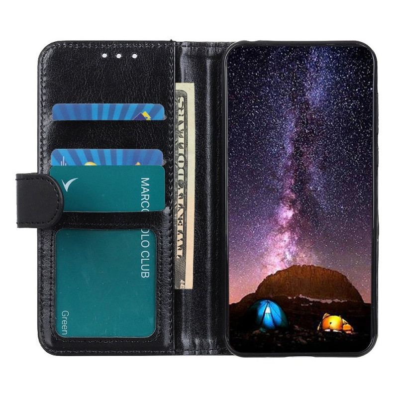 Capa Folio Para Samsung Galaxy A14 / A14 5G Couro Envernizado Falso