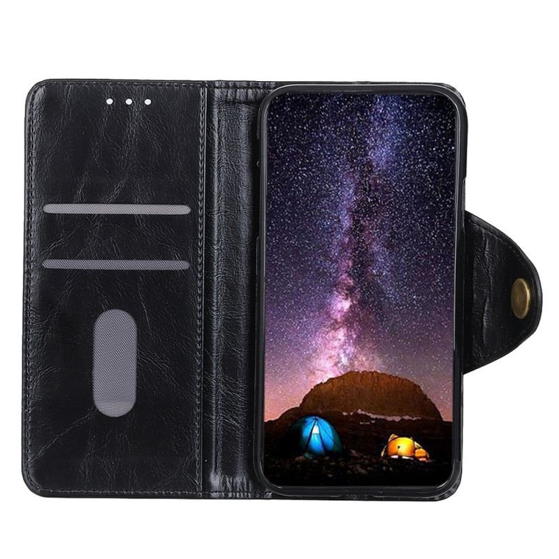 Capa Folio Para Samsung Galaxy A14 / A14 5G Couro Envernizado Sintético Com Botão