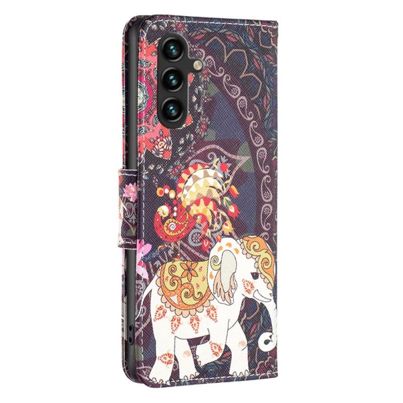 Capa Folio Para Samsung Galaxy A14 / A14 5G Elefante Tribal