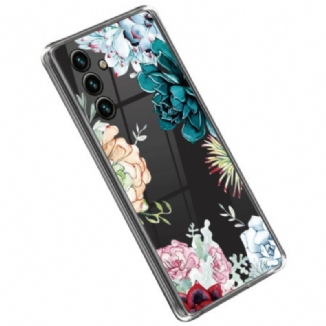 Capa Para Samsung Galaxy A14 / A14 5G Buquê De Flores Sem Costura