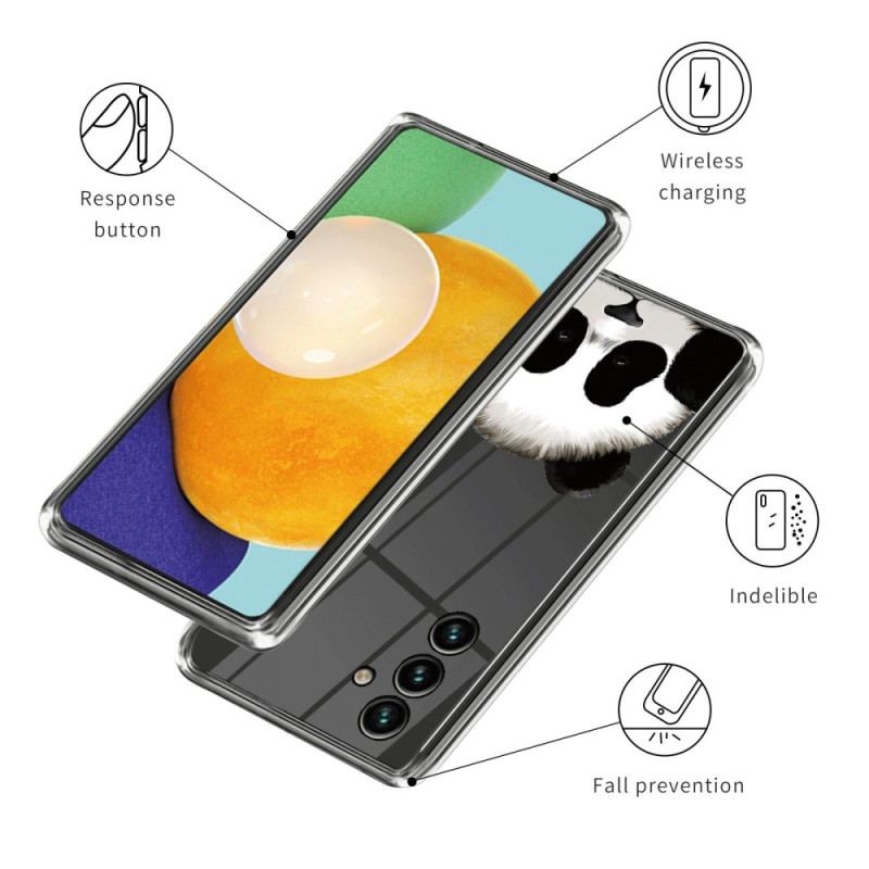 Capa Para Samsung Galaxy A14 / A14 5G Cabeça De Panda Transparente