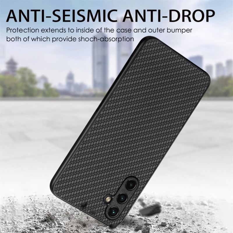 Capa Para Samsung Galaxy A14 / A14 5G Clássico Fibra De Carbono