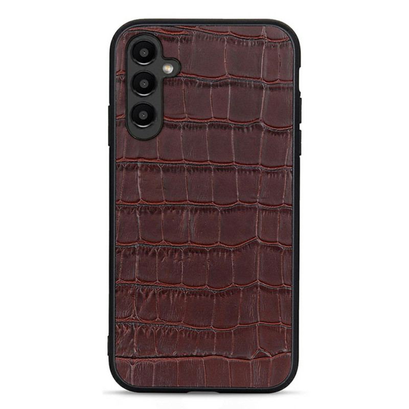 Capa Para Samsung Galaxy A14 / A14 5G Couro Genuíno Estilo Crocodilo