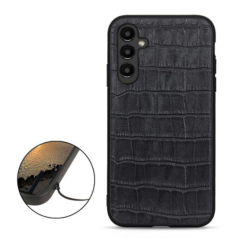 Capa Para Samsung Galaxy A14 / A14 5G Couro Genuíno Estilo Crocodilo