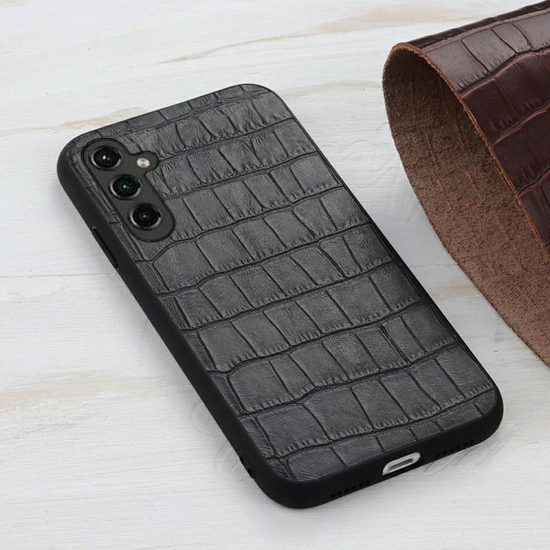 Capa Para Samsung Galaxy A14 / A14 5G Couro Genuíno Estilo Crocodilo