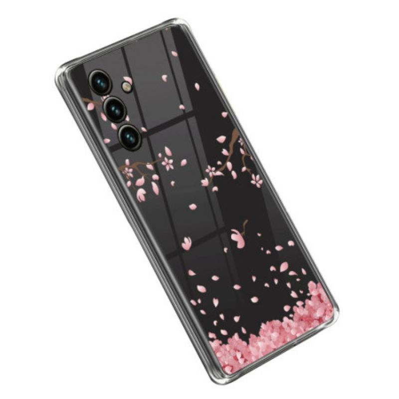 Capa Para Samsung Galaxy A14 / A14 5G Flores Rosa Sem Costura