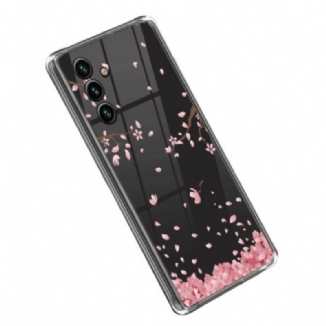 Capa Para Samsung Galaxy A14 / A14 5G Flores Rosa Sem Costura