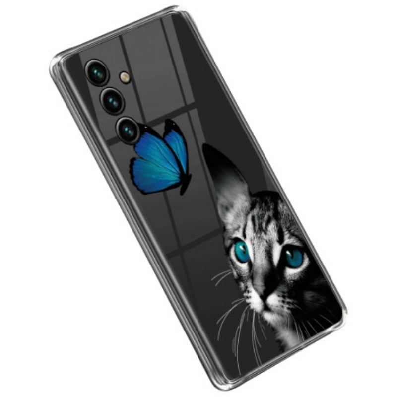 Capa Para Samsung Galaxy A14 / A14 5G Gato E Borboleta