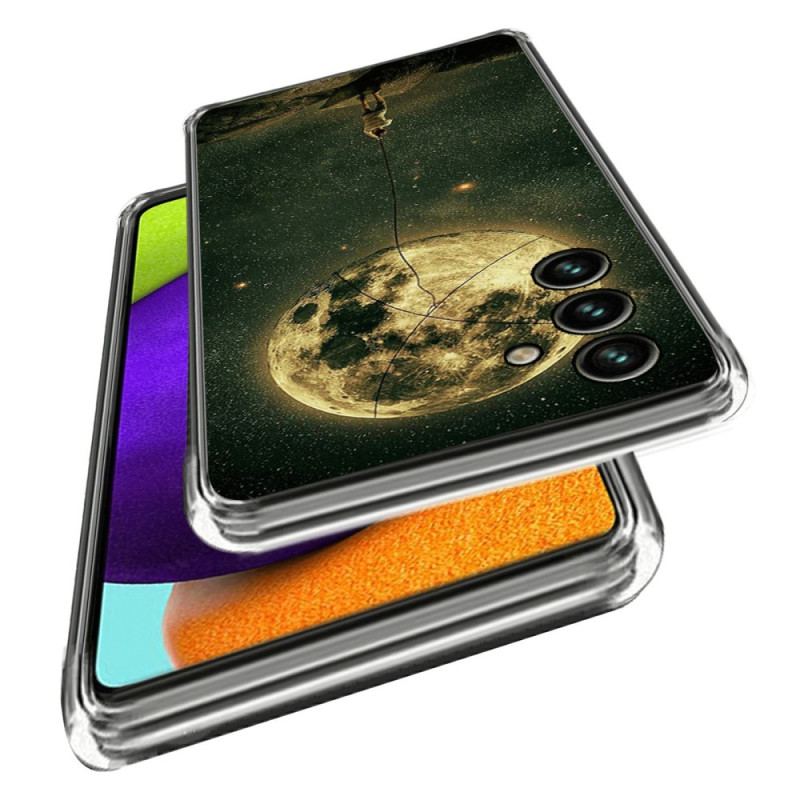 Capa Para Samsung Galaxy A14 / A14 5G Homem Da Lua Flexível