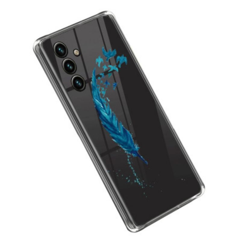 Capa Para Samsung Galaxy A14 / A14 5G Pena Azul Transparente