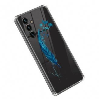 Capa Para Samsung Galaxy A14 / A14 5G Pena Azul Transparente