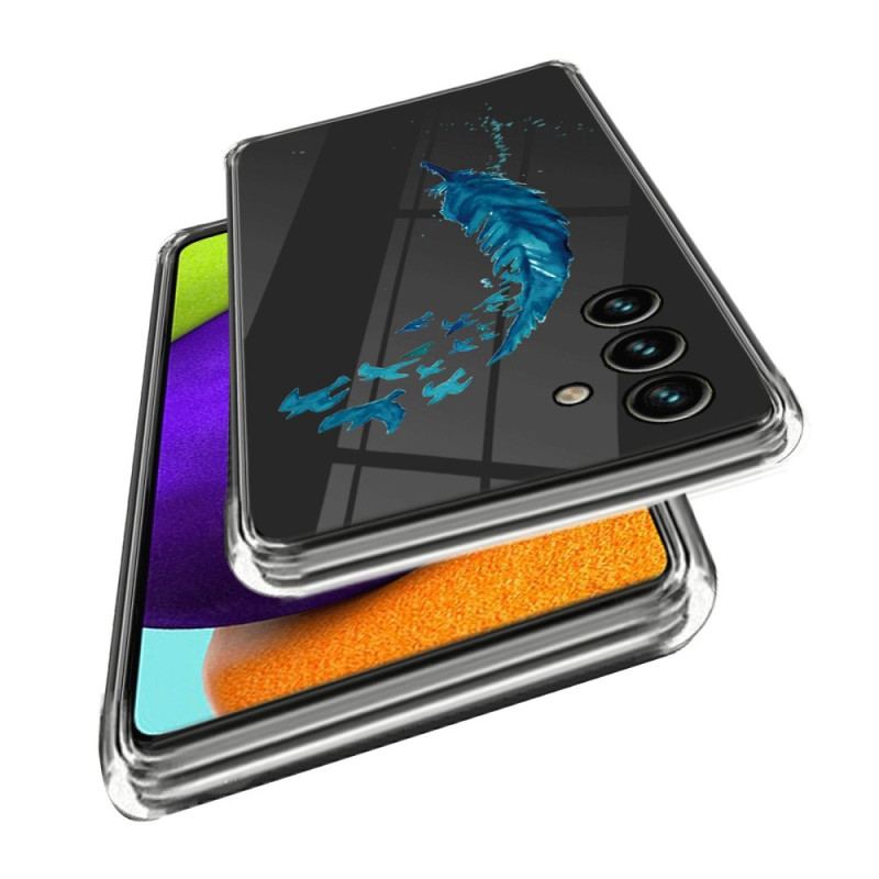 Capa Para Samsung Galaxy A14 / A14 5G Pena Azul Transparente