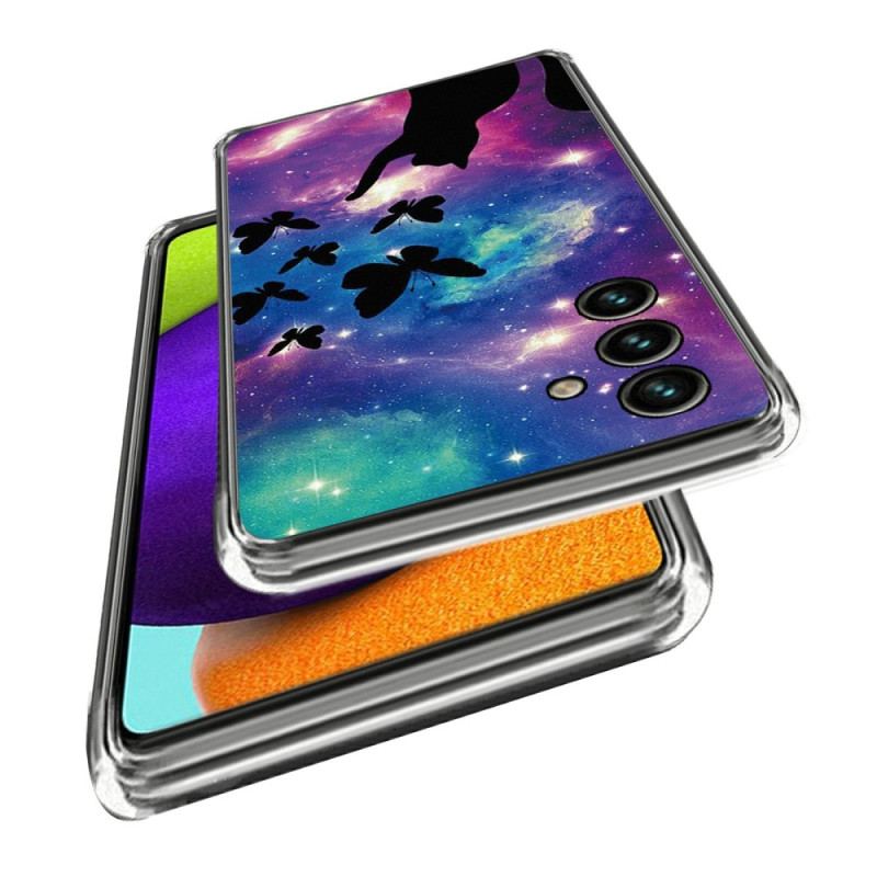 Capa Para Samsung Galaxy A14 / A14 5G Silicone Gato Espacial