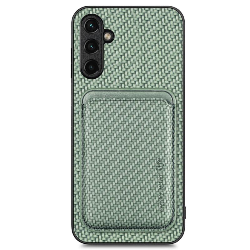 Capa Para Samsung Galaxy A14 / A14 5G Titular De Cartão Destacável De Fibra De Carbono