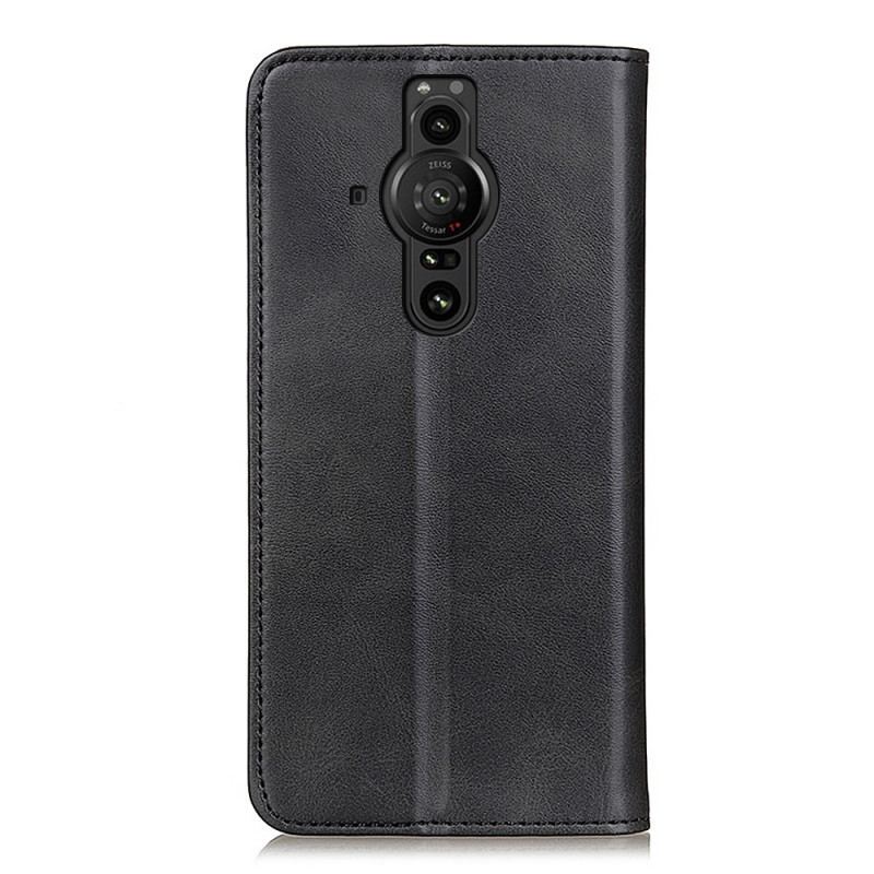 Capa De Celular Para Sony Xperia Pro-I Flip Couro Rachado Elegância