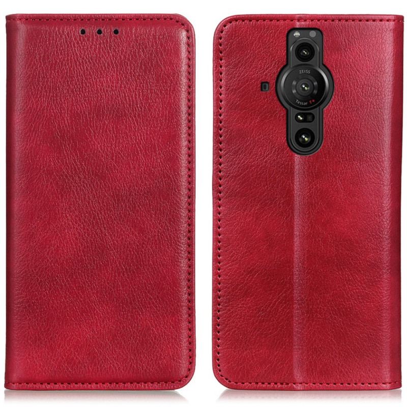 Capa De Celular Para Sony Xperia Pro-I Flip Couro Rachado De Lichia