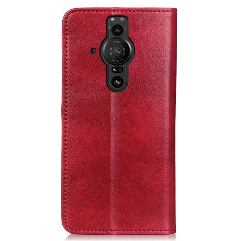 Capa De Celular Para Sony Xperia Pro-I Flip Couro Rachado De Lichia