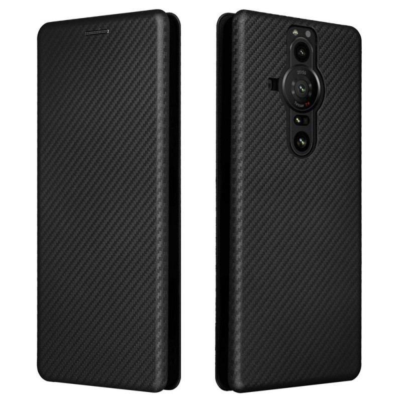 Capa De Celular Para Sony Xperia Pro-I Flip Fibra De Carbono