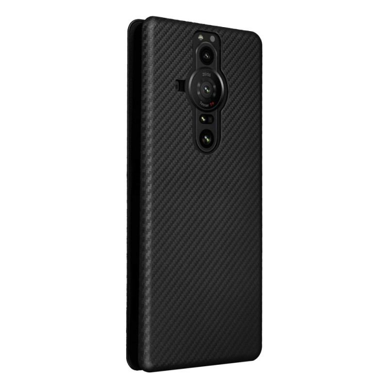 Capa De Celular Para Sony Xperia Pro-I Flip Fibra De Carbono