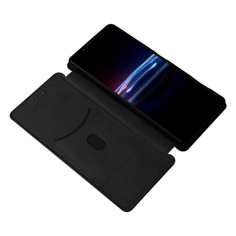 Capa De Celular Para Sony Xperia Pro-I Flip Fibra De Carbono