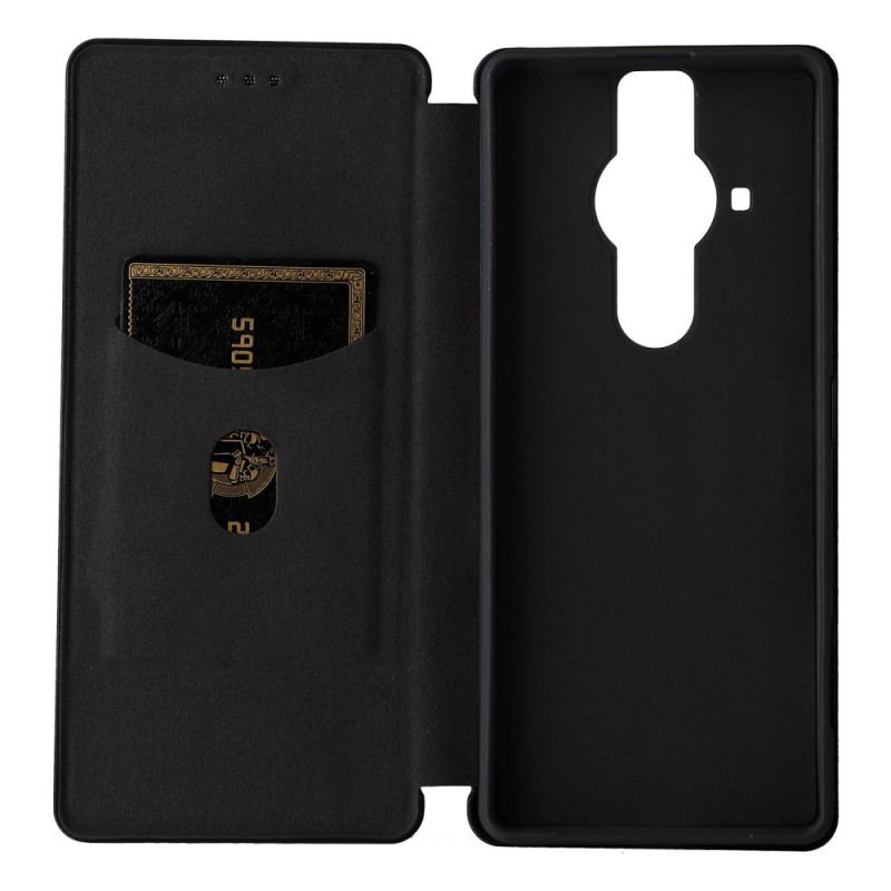 Capa De Celular Para Sony Xperia Pro-I Flip Fibra De Carbono