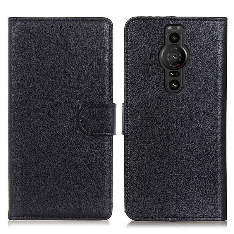 Capa De Couro Para Sony Xperia Pro-I Couro Falso Tradicional