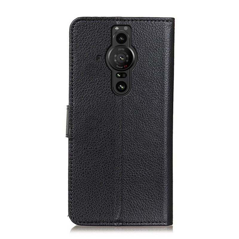 Capa De Couro Para Sony Xperia Pro-I Couro Falso Tradicional