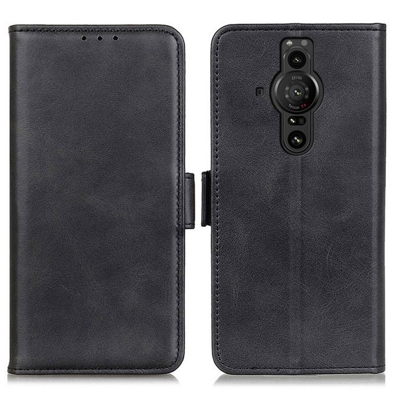 Capa De Couro Para Sony Xperia Pro-I Flip Aba Dupla