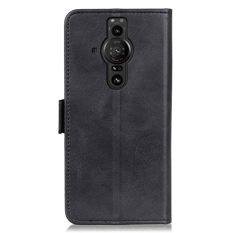 Capa De Couro Para Sony Xperia Pro-I Flip Aba Dupla