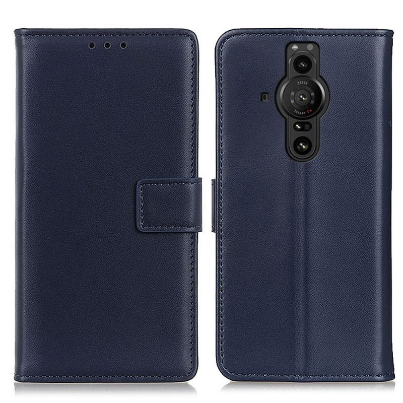 Capa De Couro Para Sony Xperia Pro-I Couro Sintético Liso