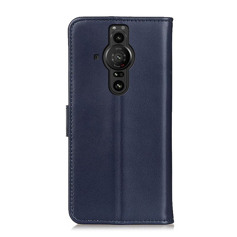 Capa De Couro Para Sony Xperia Pro-I Couro Sintético Liso