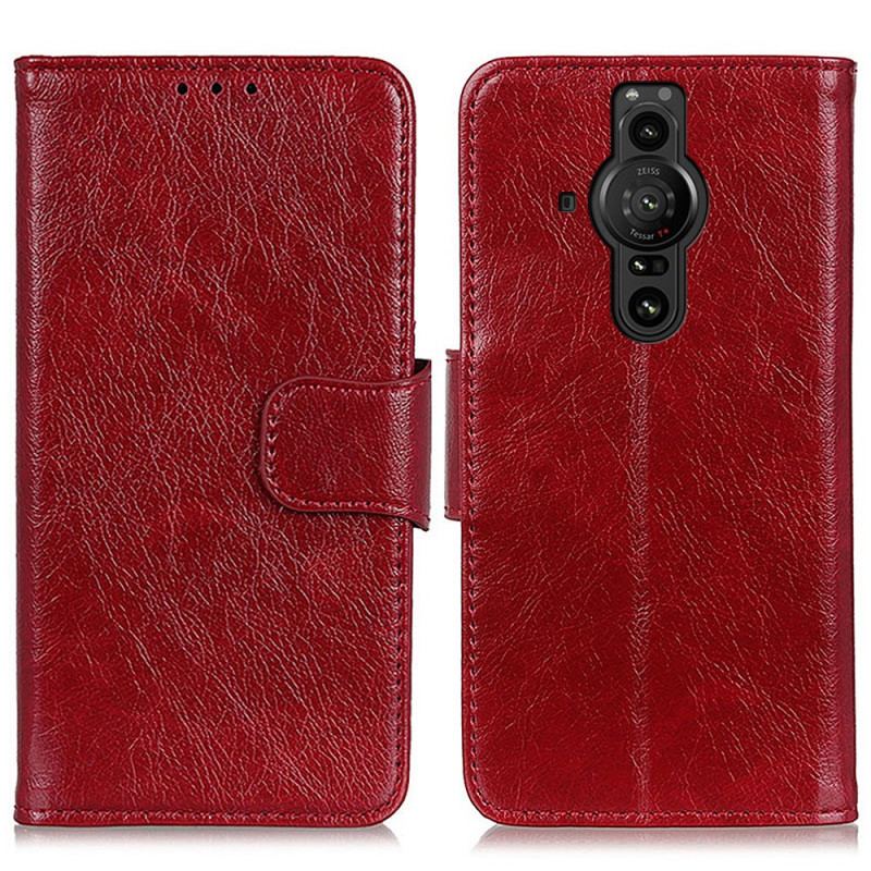 Capa Em Pele Para Sony Xperia Pro-I Couro Napa Rachado