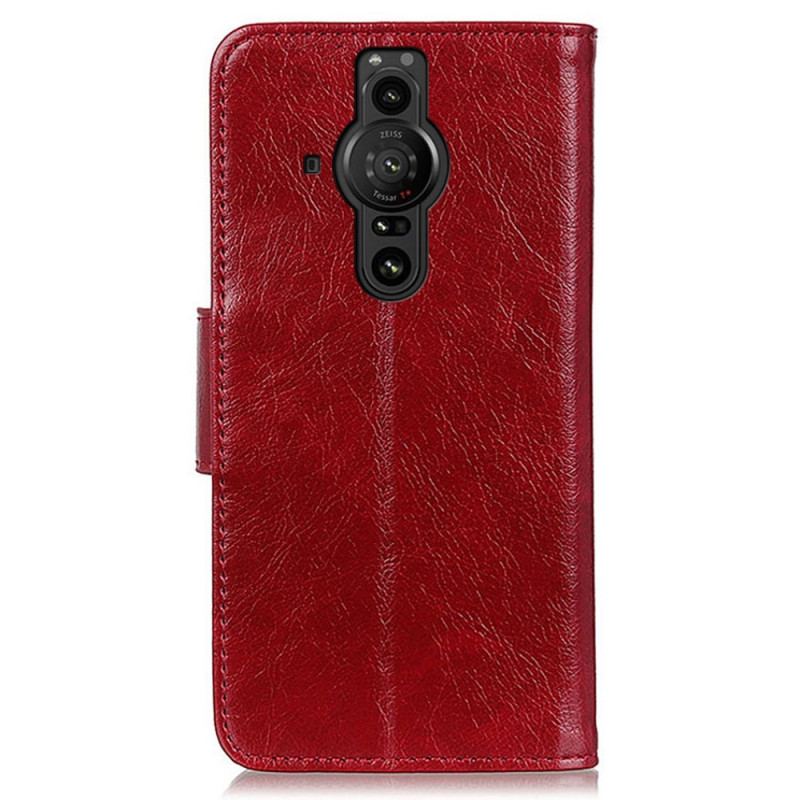 Capa Em Pele Para Sony Xperia Pro-I Couro Napa Rachado