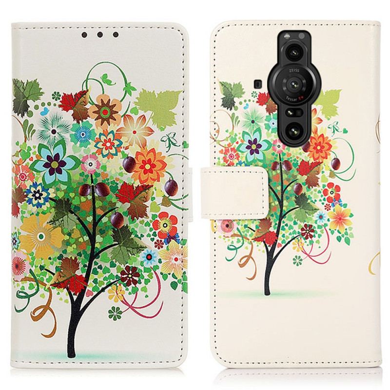 Capa Flip Para Sony Xperia Pro-I Árvore Florida