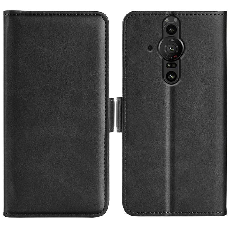 Capa Flip Para Sony Xperia Pro-I De Couro Aba Dupla Clássica