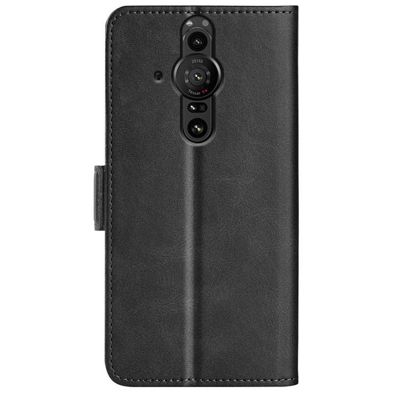 Capa Flip Para Sony Xperia Pro-I De Couro Aba Dupla Clássica