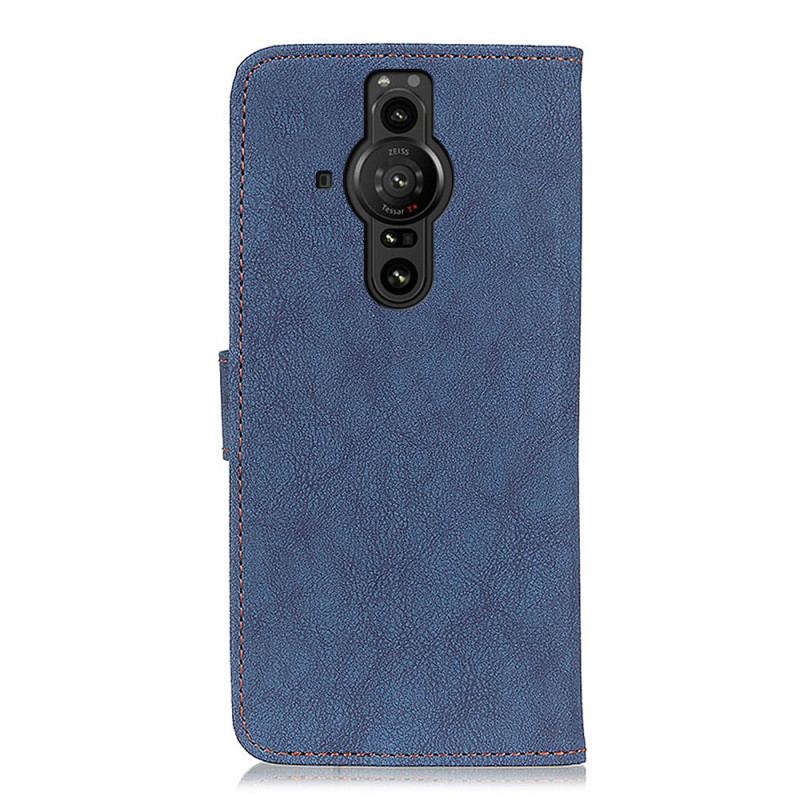 Capa Flip Para Sony Xperia Pro-I Couro Dividido Retrô Khazneh